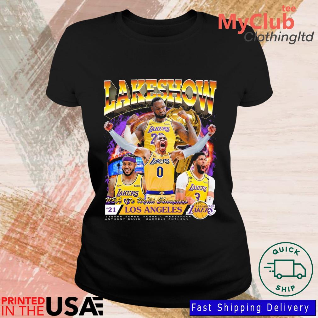 Lakeshow Los Angeles Lakers Lebron James X Russell Westbrook X Anthony  Davis X Carmelo Anthony Inspired 90s Shirt, hoodie, sweater, long sleeve  and tank top